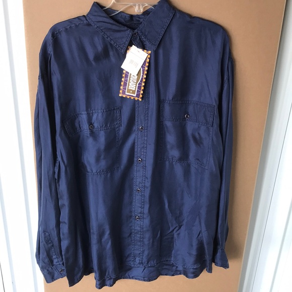 Vtg 80-s 100% silk American Crusader shirt Sz XL - Picture 1 of 8